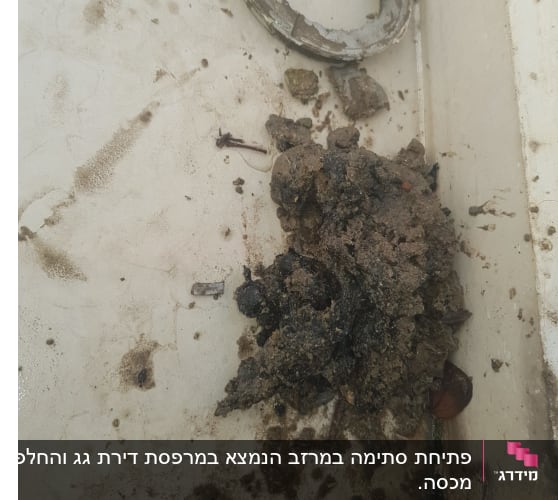 הגוש המוצק שסתם את המרזב